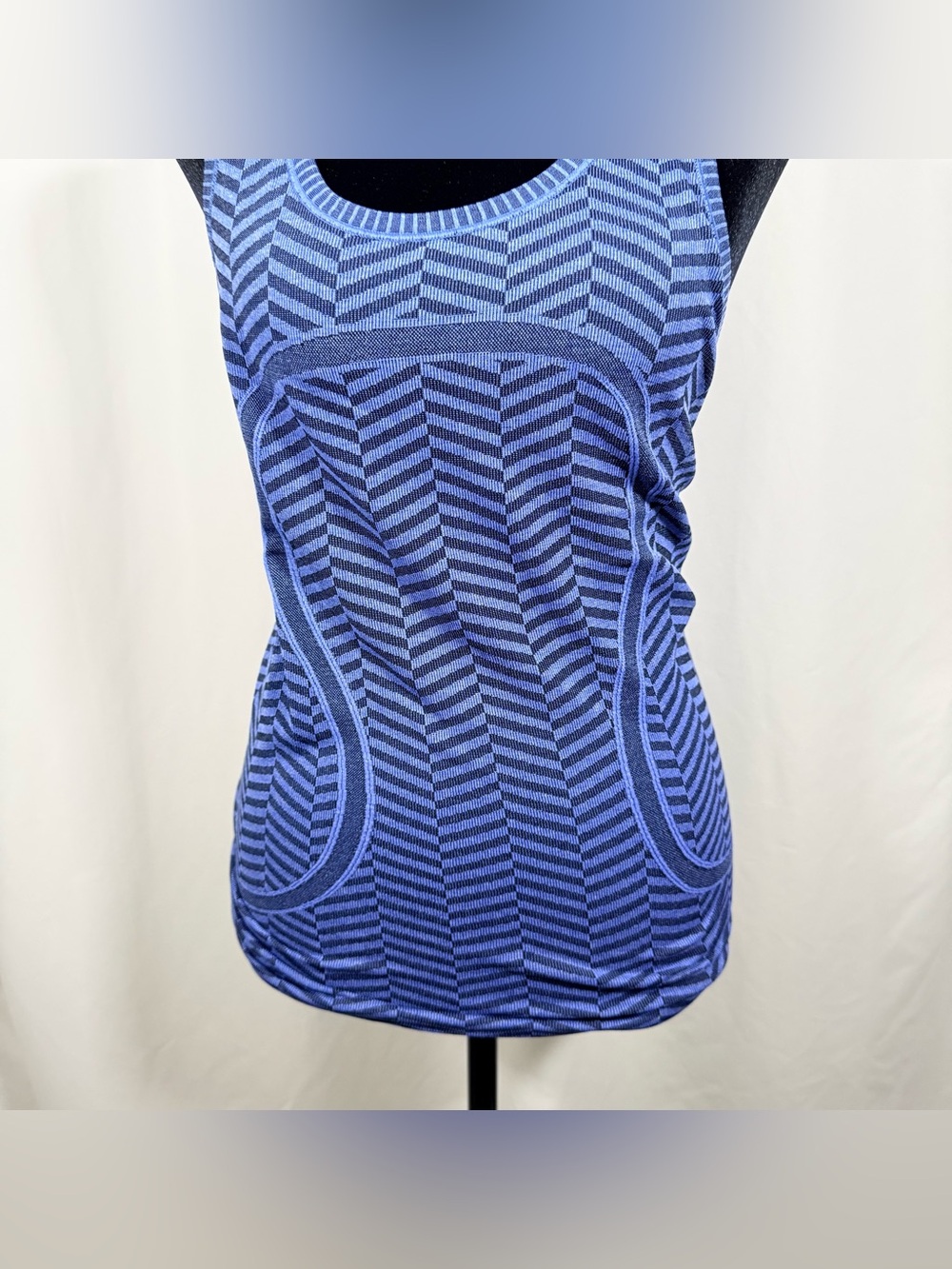 lululemon athletica Blue Chevron-Stripe Performance Tank